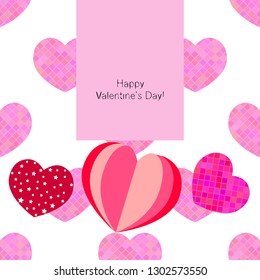 Valentine's Day, heart, greeting card, vector background