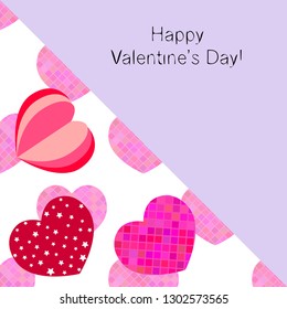 Valentine's Day, heart, greeting card, vector background