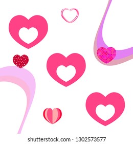 Valentine's Day, heart, greeting card, vector background