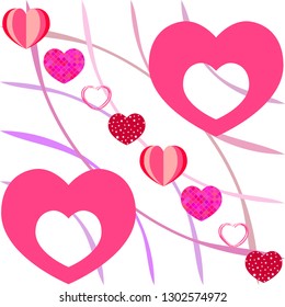 Valentine's Day, heart, greeting card, vector background