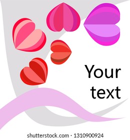 Valentine's Day, heart, greeting card, vector background