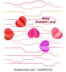 Valentine's Day, heart, greeting card, vector background