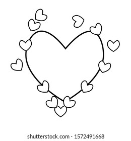 Valentines day heart greeting card Big heart surrounded by small hearts