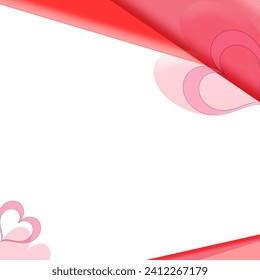 valentine's day heart greetings card frame with white abstract background icon