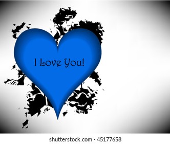 valentine's day heart with grunge. vector illustration