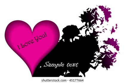 valentine's day heart with grunge. vector illustration
