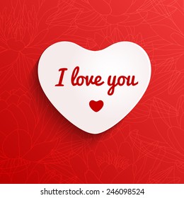 Valentines Day heart icon. I love you. Vector illustration