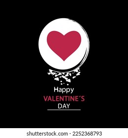 Valentine's day heart icon on a dark background.