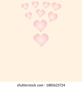 valentine's day heart icon set on fashionable beige background, can be used for postcard, wall, banner design