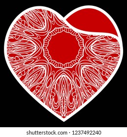 Valentines Day Heart for invitation card. Decorative vectro Illustration