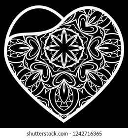 Valentines Day Heart for invitation card. Decorative vectro Illustration