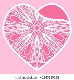 Valentines Day Heart for invitation card. Decorative vectro Illustration