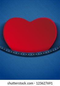 Valentines Day Heart in Jeans Pocket