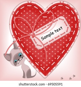 Valentines Day. heart and a kitten 2. Similar in a portfolio