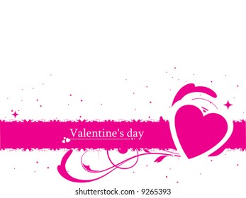 Valentines Day with heart label vector illustration