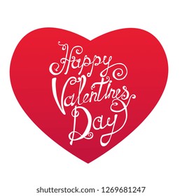 Valentine's day, heart, lettering vector illustration