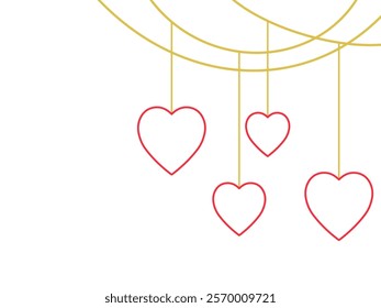 Valentines Day Heart Line Art Decoration