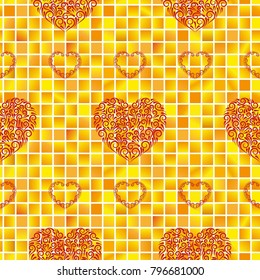 Valentine's Day heart, love Background texture. Endless abstract pattern.
