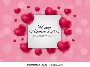 Valentine's Day Heart  Love and Feelings Background Design. Vector illustration EPS10