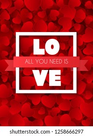Valentine's Day Heart  Love and Feelings Background Design. Vector illustration EPS10