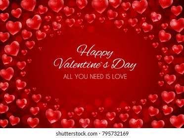 Valentine's Day Heart  Love and Feelings Background Design. Vector illustration EPS10