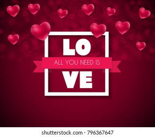 Valentine's Day Heart  Love and Feelings Background Design. Vector illustration EPS10