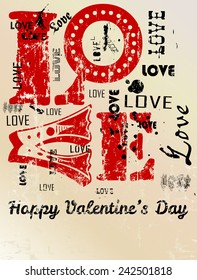 Valentine's day - Heart and love illustration free copy space, vector
