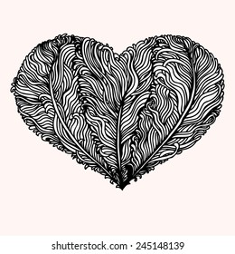 Valentines Day Heart Made of Red Roses with a small cute bird Isolated on White Background. Happy Valentine's day. Heart isolated