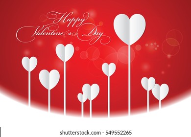 Valentines Day Heart on Red Background