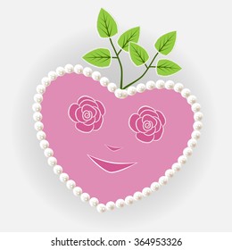 Valentine's Day. Heart on a white background. Vector illustration