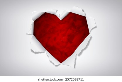 Valentine's Day. Heart from paper. Vector illustration.