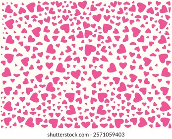 Valentine's Day heart pattern background pink color hearts. Vector Illustration