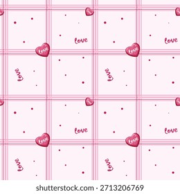 Dia dos Namorados Padrão do Coração. Design de Ilustração do Amor