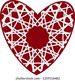 Valentine's day, heart with a pattern, an ornament an element