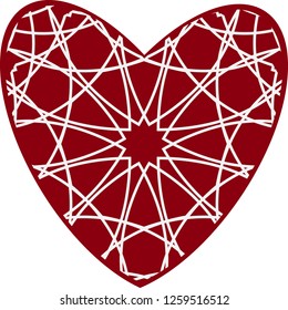 Valentine's day, heart with a pattern, an ornament an element