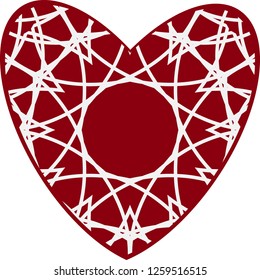 Valentine's day, heart with a pattern, an ornament an element