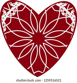 Valentine's day, heart with a pattern, an ornament an element