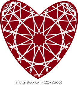 Valentine's day, heart with a pattern, an ornament an element