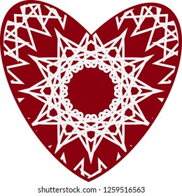 Valentine's day, heart with a pattern, an ornament an element
