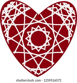 Valentine's day, heart with a pattern, an ornament an element
