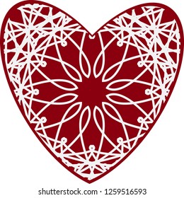 Valentine's day, heart with a pattern, an ornament an element