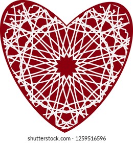 Valentine's day, heart with a pattern, an ornament an element