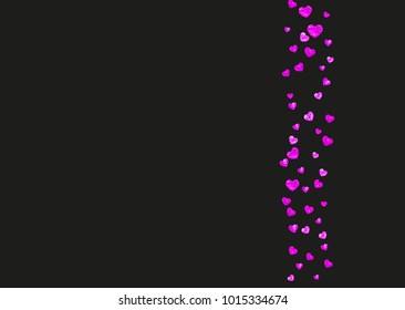 Valentines day heart with pink glitter sparkles. February 14th day. Vector confetti for valentines day heart template. Grunge hand drawn texture. Love theme for special business offer, banner, flyer.