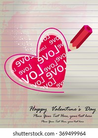 Valentine's day heart presents notepad