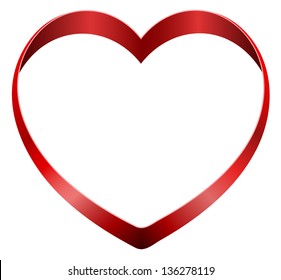 Valentines Day Heart Ribbon Stock Vector (Royalty Free) 136278119 ...