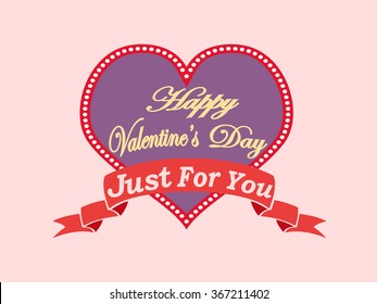 valentines day heart ribbon label card