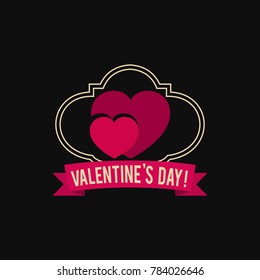valentine's day heart ribbon vintage love vector