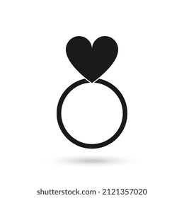 Valentines Day heart ring flat icon