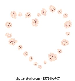 
valentines day heart of roses vector illustration