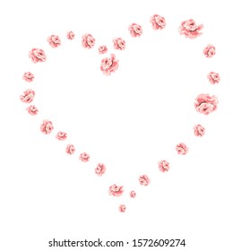
valentines day heart of roses vector illustration